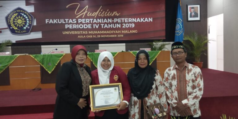 Lulusan Terbaik Fakultas Pertanian Peternakan diraih oleh mahasiswa Agroteknologi