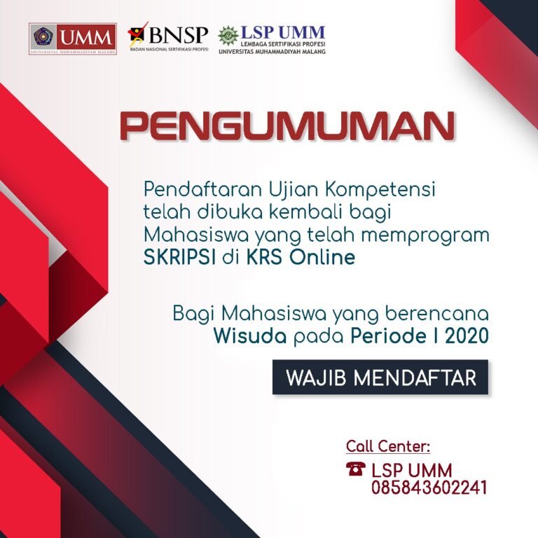 Pendaftaran Ujian Kompetensi Untuk Mahasiswa